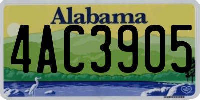 AL license plate 4AC3905