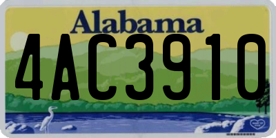 AL license plate 4AC3910
