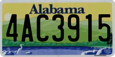 AL license plate 4AC3915