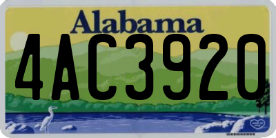 AL license plate 4AC3920