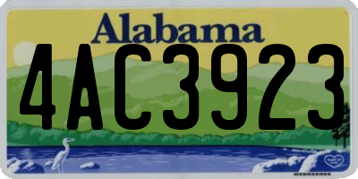 AL license plate 4AC3923