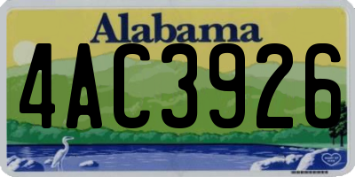 AL license plate 4AC3926