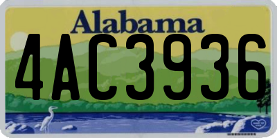 AL license plate 4AC3936