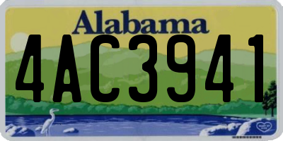 AL license plate 4AC3941
