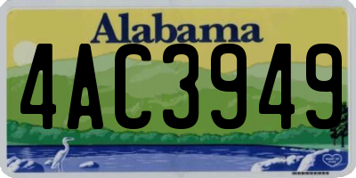 AL license plate 4AC3949
