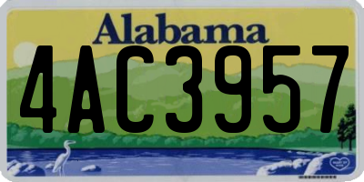 AL license plate 4AC3957
