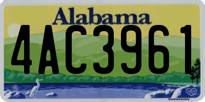 AL license plate 4AC3961
