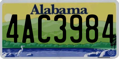 AL license plate 4AC3984