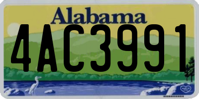 AL license plate 4AC3991