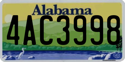 AL license plate 4AC3998