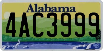 AL license plate 4AC3999