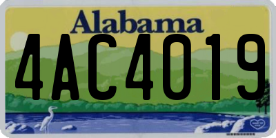 AL license plate 4AC4019