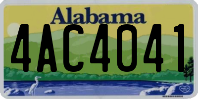 AL license plate 4AC4041