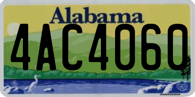 AL license plate 4AC4060