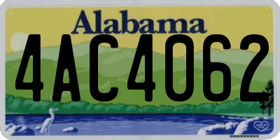 AL license plate 4AC4062
