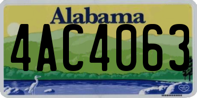 AL license plate 4AC4063