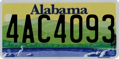 AL license plate 4AC4093