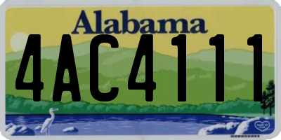 AL license plate 4AC4111