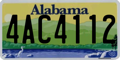 AL license plate 4AC4112