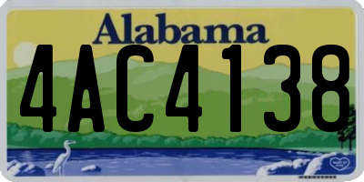 AL license plate 4AC4138