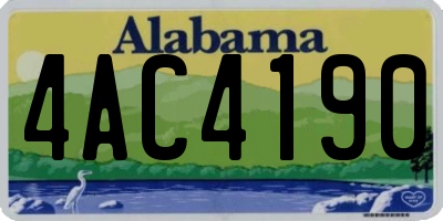 AL license plate 4AC4190