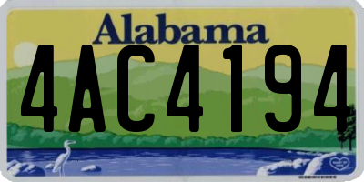 AL license plate 4AC4194