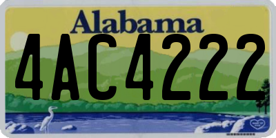 AL license plate 4AC4222