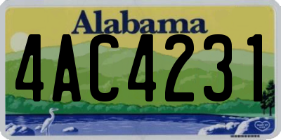 AL license plate 4AC4231