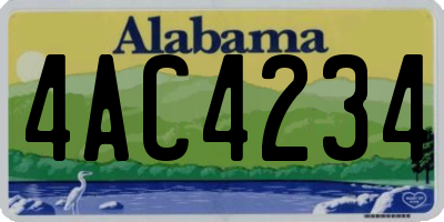 AL license plate 4AC4234