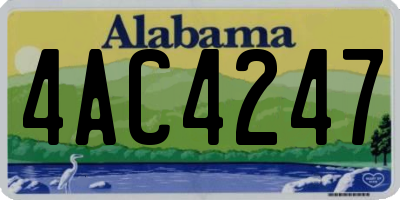 AL license plate 4AC4247
