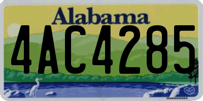 AL license plate 4AC4285
