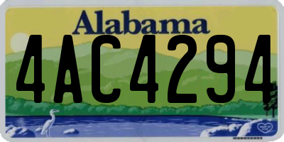 AL license plate 4AC4294