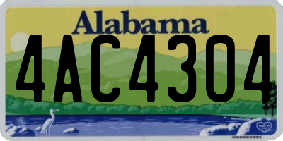 AL license plate 4AC4304