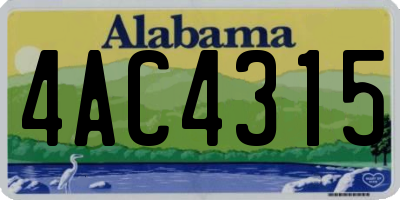AL license plate 4AC4315