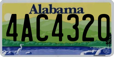 AL license plate 4AC4320