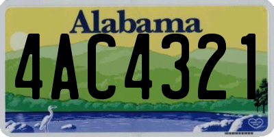 AL license plate 4AC4321
