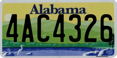 AL license plate 4AC4326