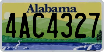 AL license plate 4AC4327