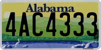 AL license plate 4AC4333