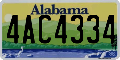 AL license plate 4AC4334
