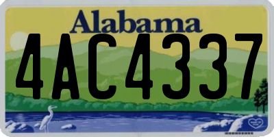 AL license plate 4AC4337