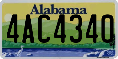 AL license plate 4AC4340