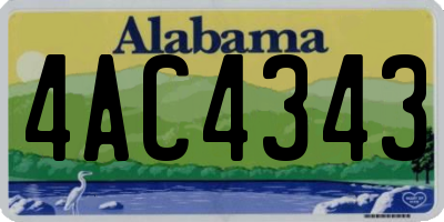 AL license plate 4AC4343
