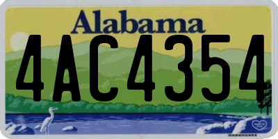 AL license plate 4AC4354