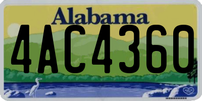 AL license plate 4AC4360