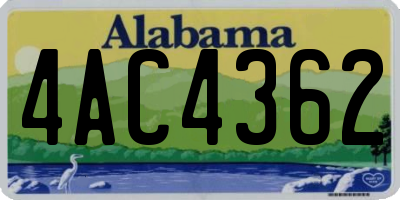 AL license plate 4AC4362