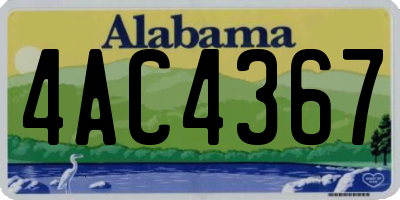 AL license plate 4AC4367
