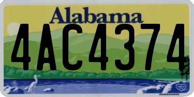 AL license plate 4AC4374