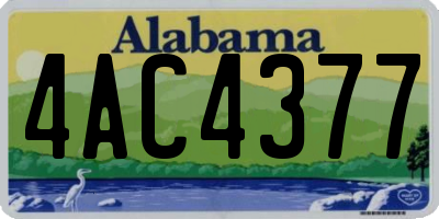 AL license plate 4AC4377