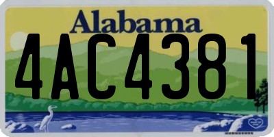 AL license plate 4AC4381
